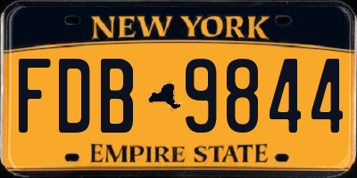 NY license plate FDB9844