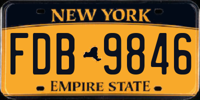 NY license plate FDB9846