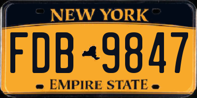 NY license plate FDB9847