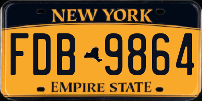 NY license plate FDB9864