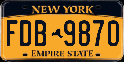 NY license plate FDB9870