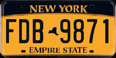 NY license plate FDB9871