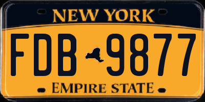 NY license plate FDB9877