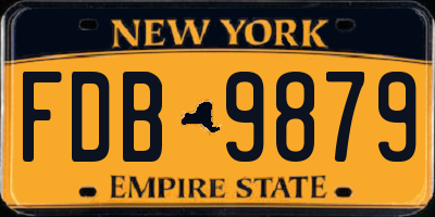 NY license plate FDB9879