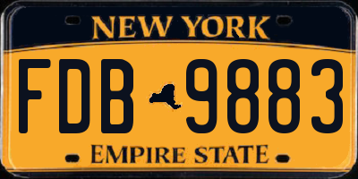 NY license plate FDB9883