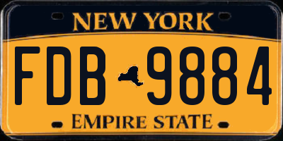 NY license plate FDB9884