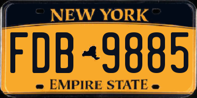 NY license plate FDB9885