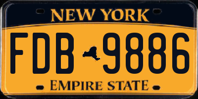 NY license plate FDB9886