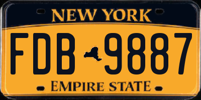 NY license plate FDB9887