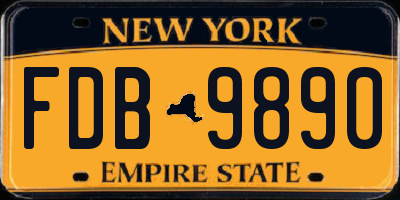 NY license plate FDB9890