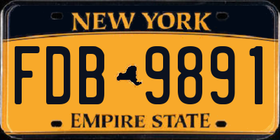 NY license plate FDB9891