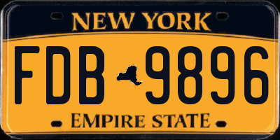 NY license plate FDB9896