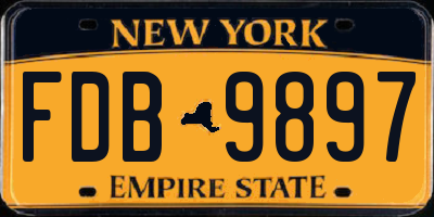 NY license plate FDB9897