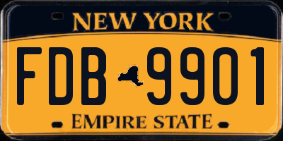 NY license plate FDB9901