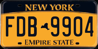 NY license plate FDB9904