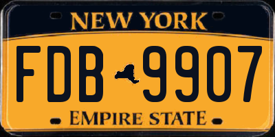 NY license plate FDB9907