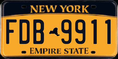NY license plate FDB9911
