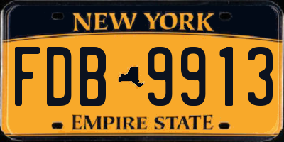 NY license plate FDB9913