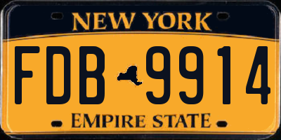 NY license plate FDB9914