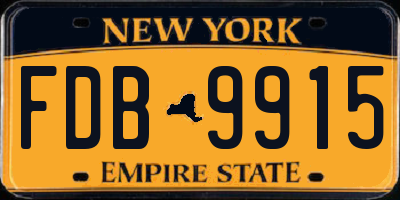 NY license plate FDB9915