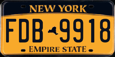 NY license plate FDB9918