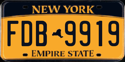 NY license plate FDB9919