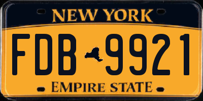 NY license plate FDB9921