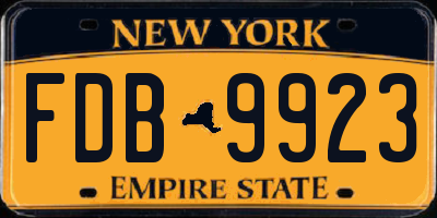 NY license plate FDB9923