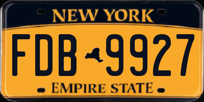 NY license plate FDB9927