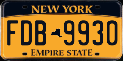 NY license plate FDB9930