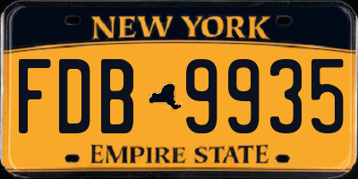 NY license plate FDB9935