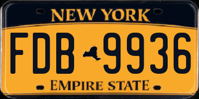 NY license plate FDB9936
