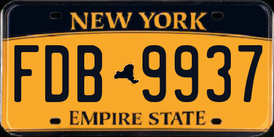 NY license plate FDB9937