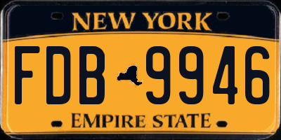 NY license plate FDB9946