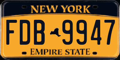 NY license plate FDB9947
