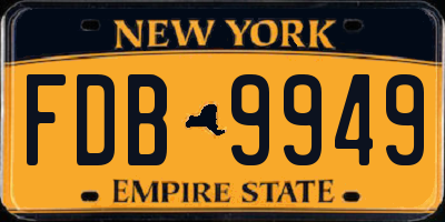 NY license plate FDB9949