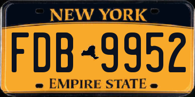 NY license plate FDB9952