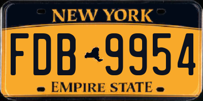 NY license plate FDB9954