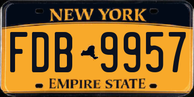 NY license plate FDB9957