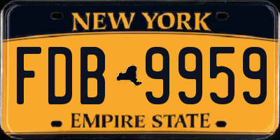 NY license plate FDB9959