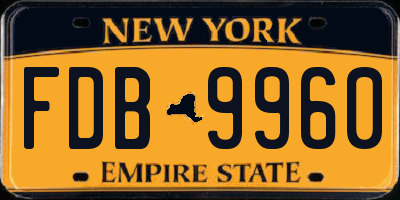 NY license plate FDB9960