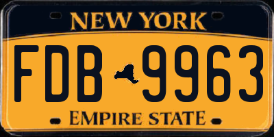 NY license plate FDB9963
