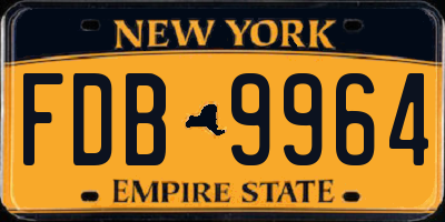 NY license plate FDB9964