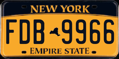 NY license plate FDB9966