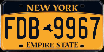 NY license plate FDB9967