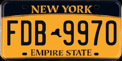 NY license plate FDB9970