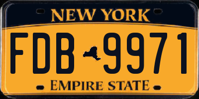 NY license plate FDB9971
