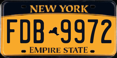 NY license plate FDB9972