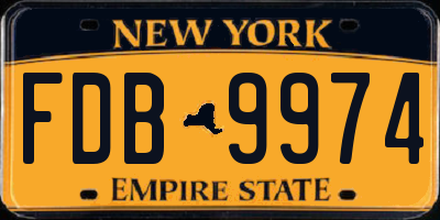 NY license plate FDB9974