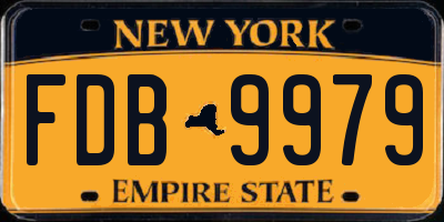 NY license plate FDB9979